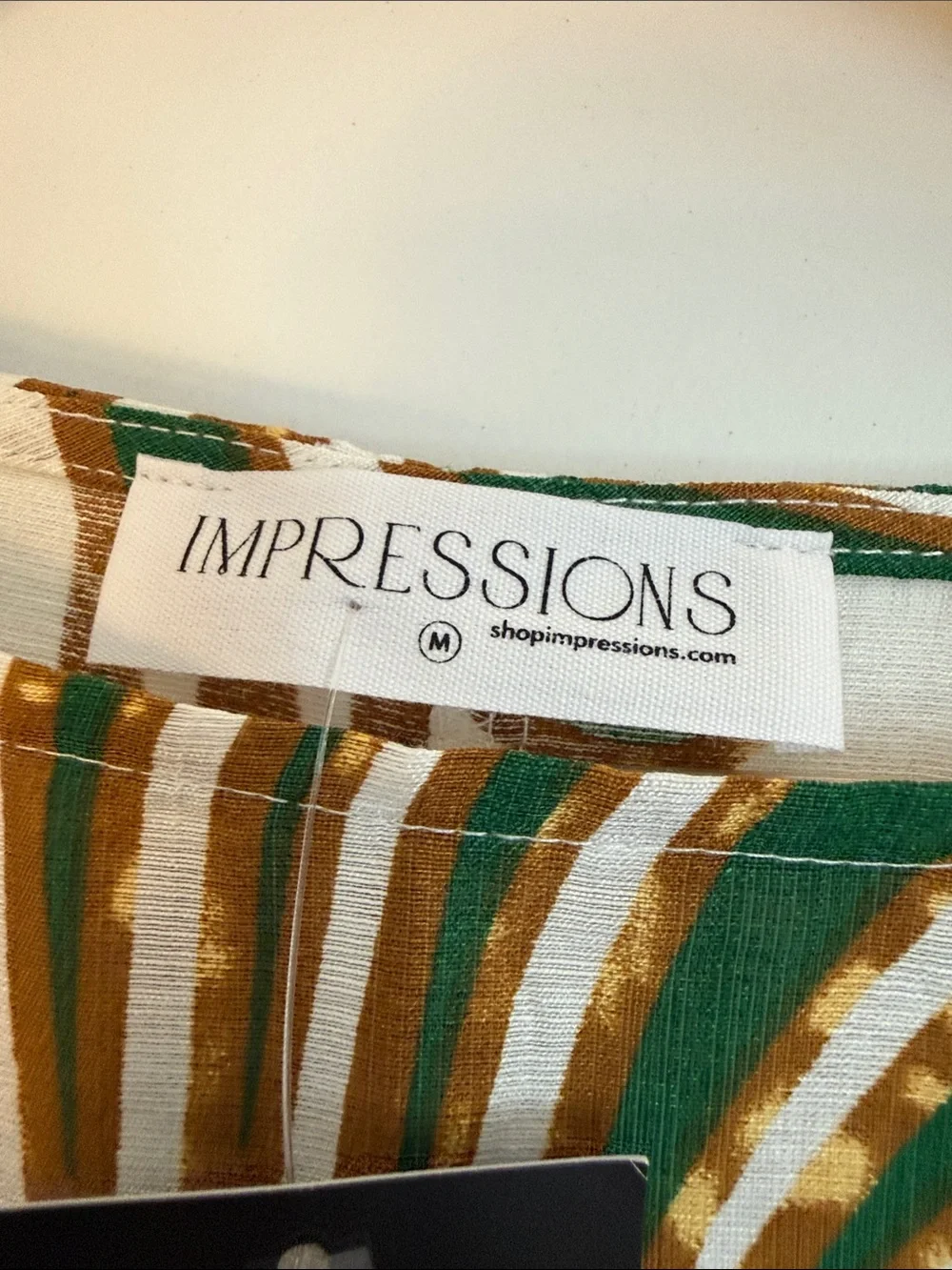 Impressions Green and Cream Botanical Robe